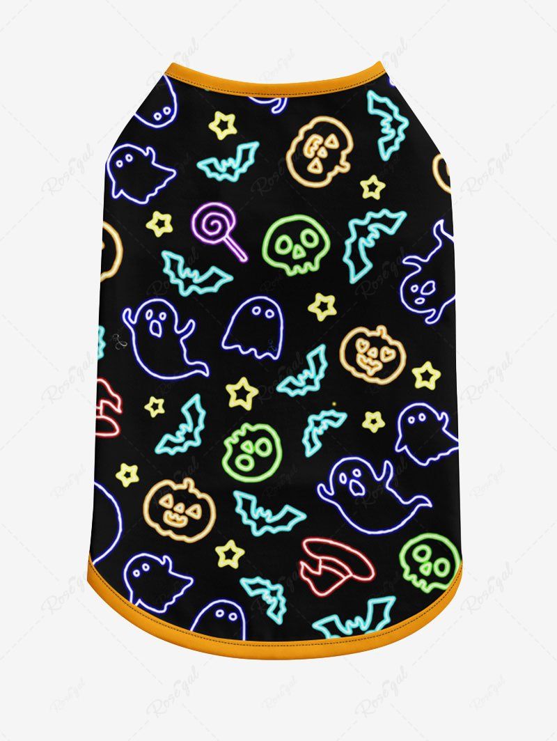 Glitter Ghost Bat Pumpkin Star Printed Halloween Tank Top Pajama Set Dog And Owner Matching Outfits