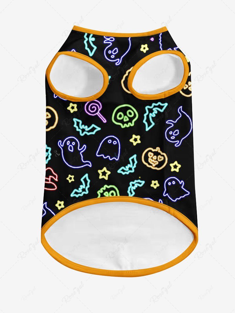 Glitter Ghost Bat Pumpkin Star Printed Halloween Tank Top Pajama Set Dog And Owner Matching Outfits
