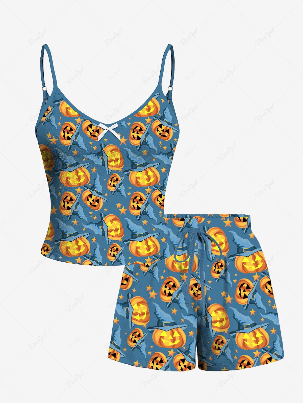Halloween Pumpkin Stars Printed Pajamas Dog and Owner Matching Outfits