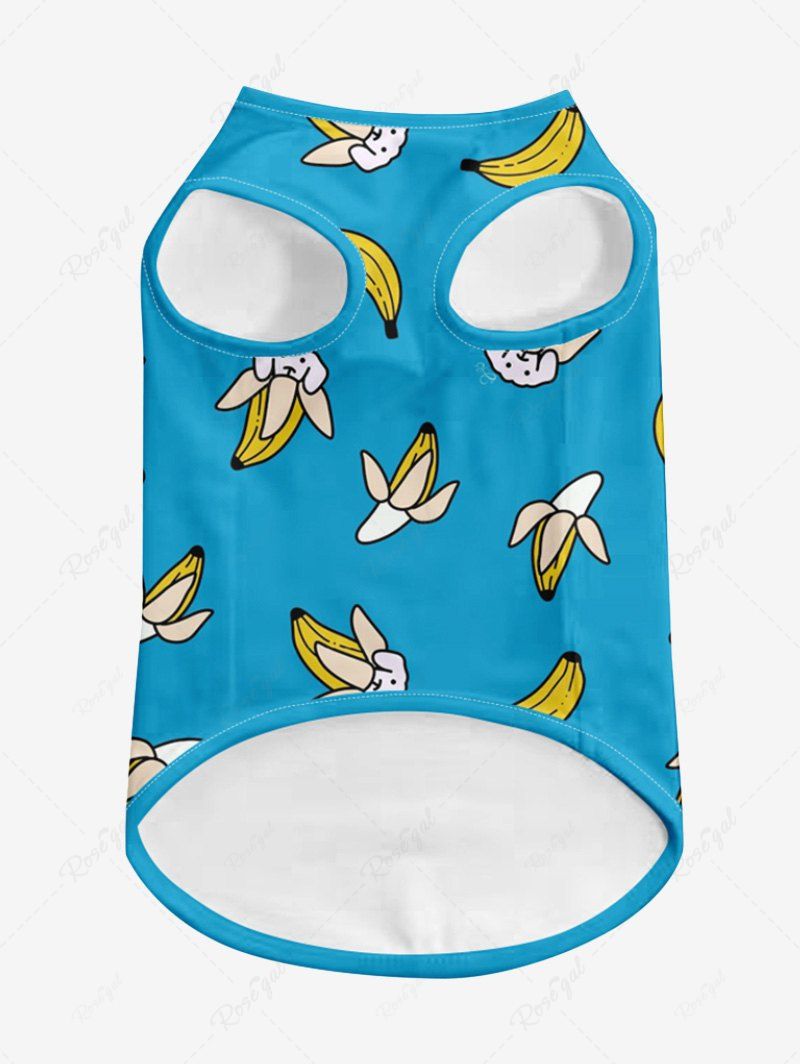 Puppy Banana Printed Tank Top Pajama Set Dog And Owner Matching Outfits