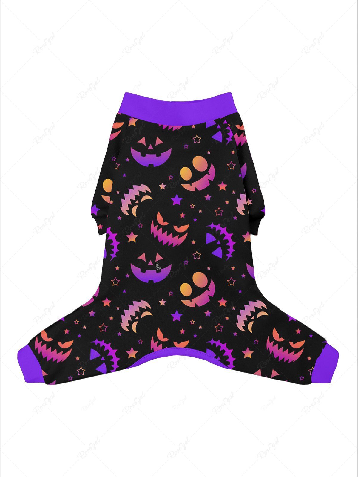 Halloween Pumpkin Smile Face Stars Printed Pajama and Wide Leg Pants Dog and Owner Matching Outfits