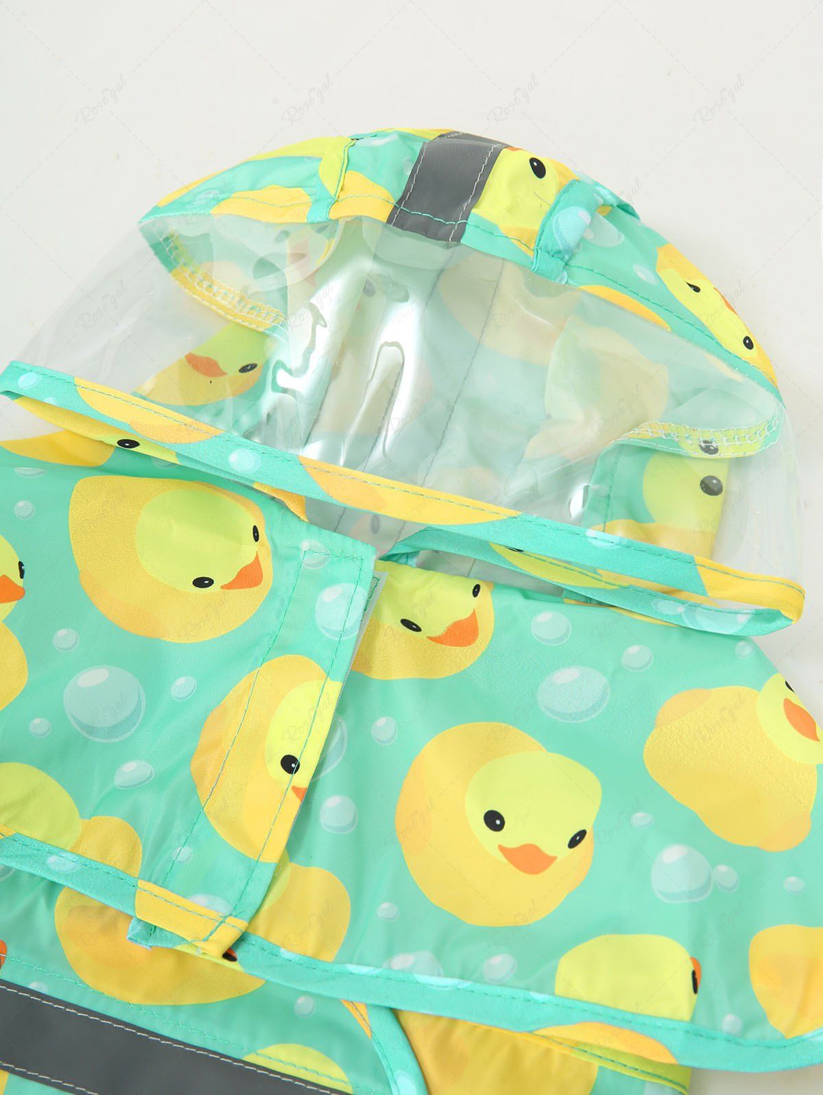 Pet's Ducks Bubble Print Reflective Stripe Raincoats