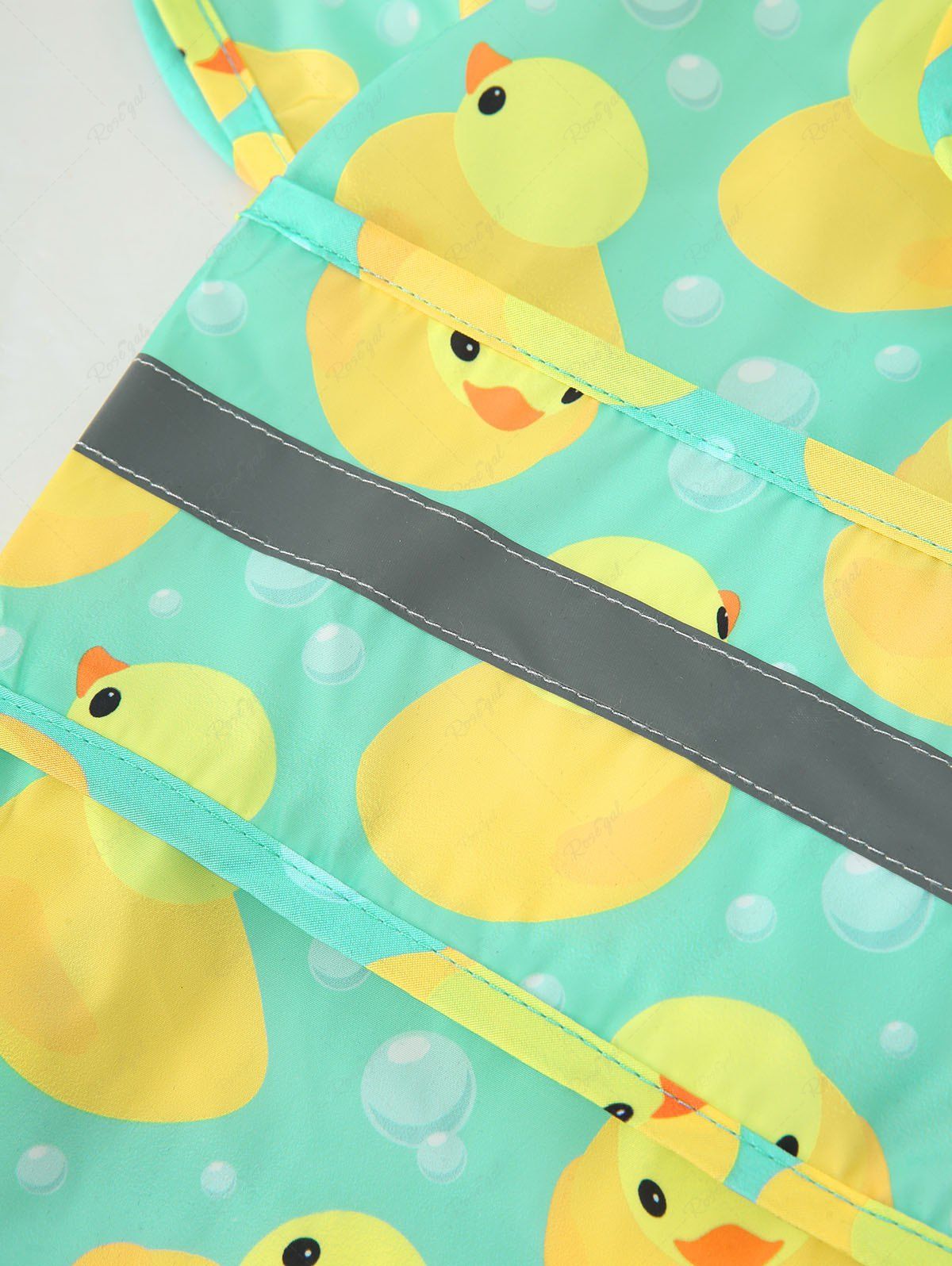 Pet's Ducks Bubble Print Reflective Stripe Raincoats