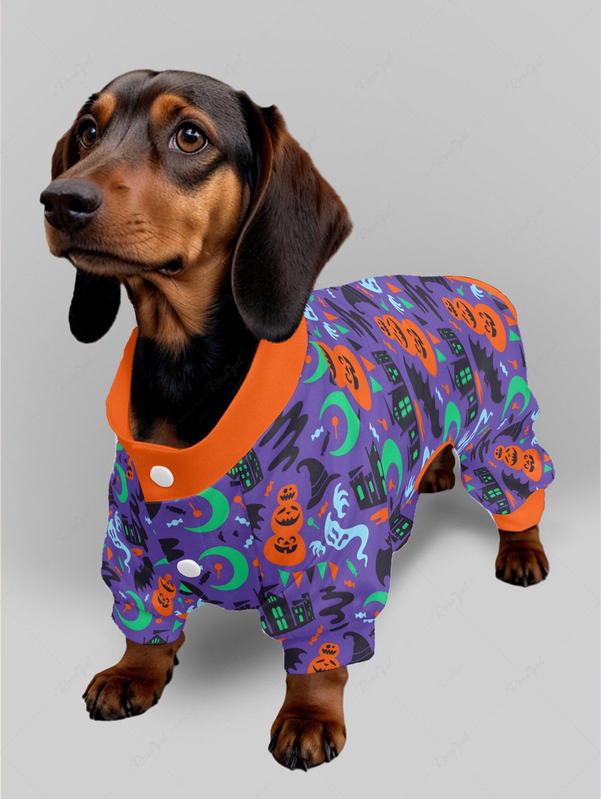 Pumpkin Bat Ghost Castle Moon Printed Halloween Pajama Dog And Owner Matching Outfits