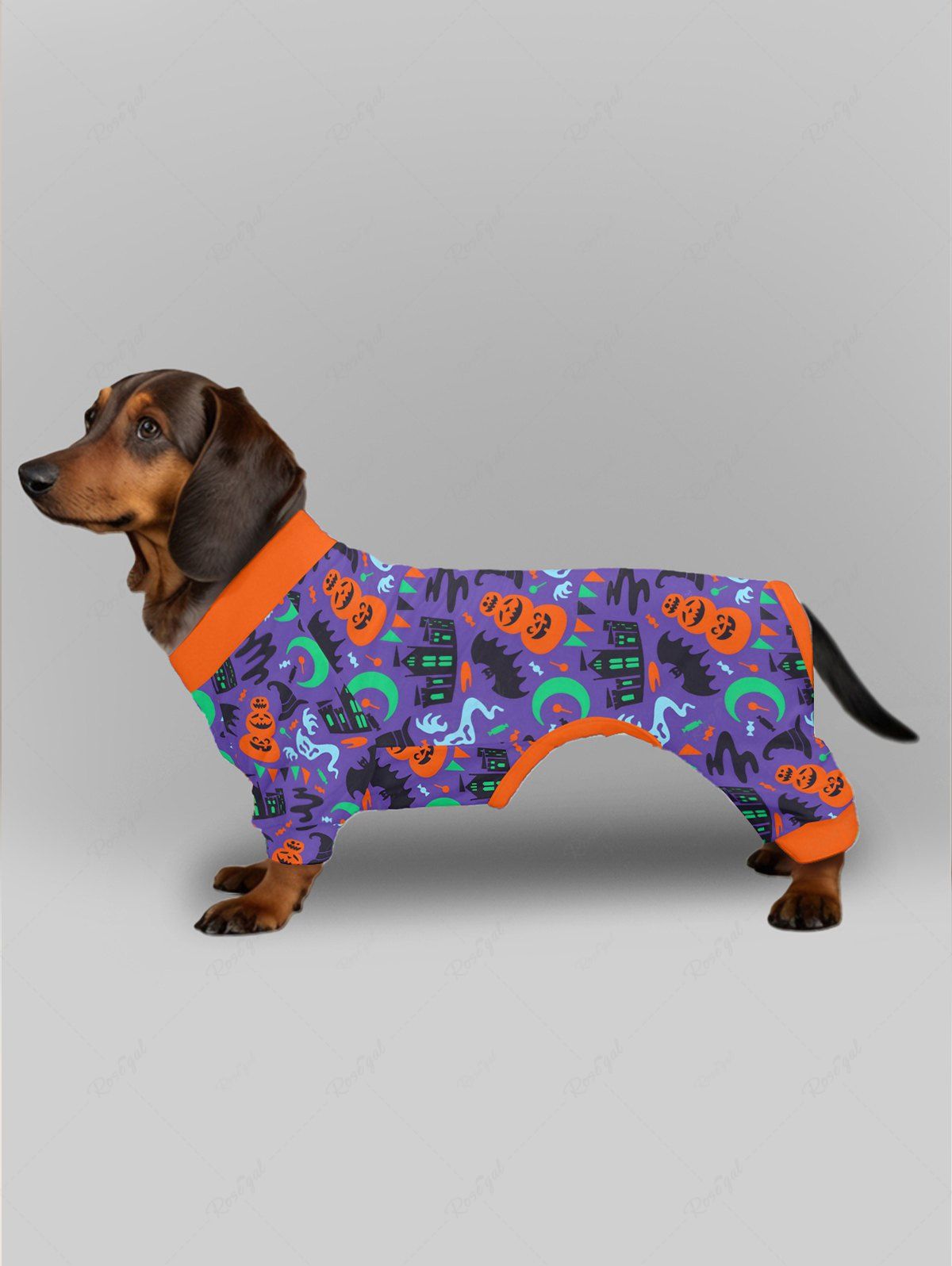 Pumpkin Bat Ghost Castle Moon Printed Halloween Pajama Dog And Owner Matching Outfits