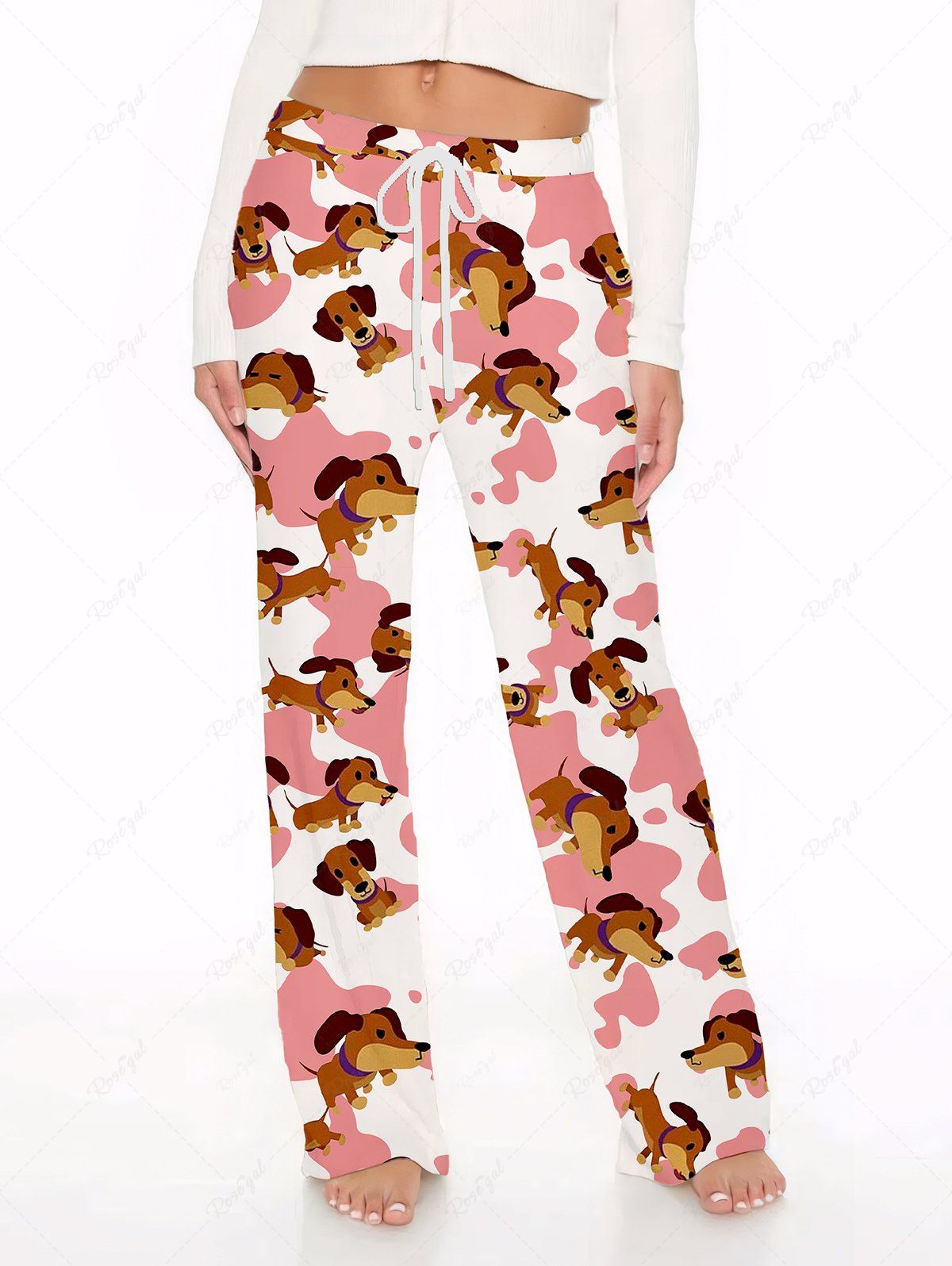Cute Puppy Spotted Printed Pajama Pants Dog And Owner Matching Outfits