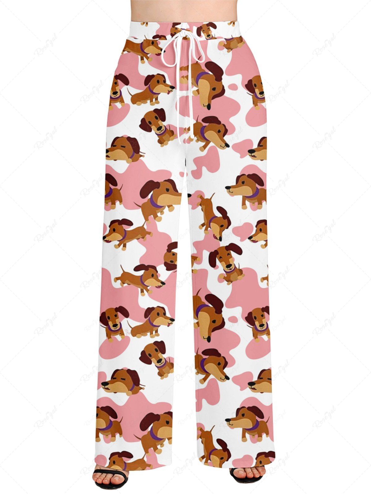 Cute Puppy Spotted Printed Pajama Pants Dog And Owner Matching Outfits