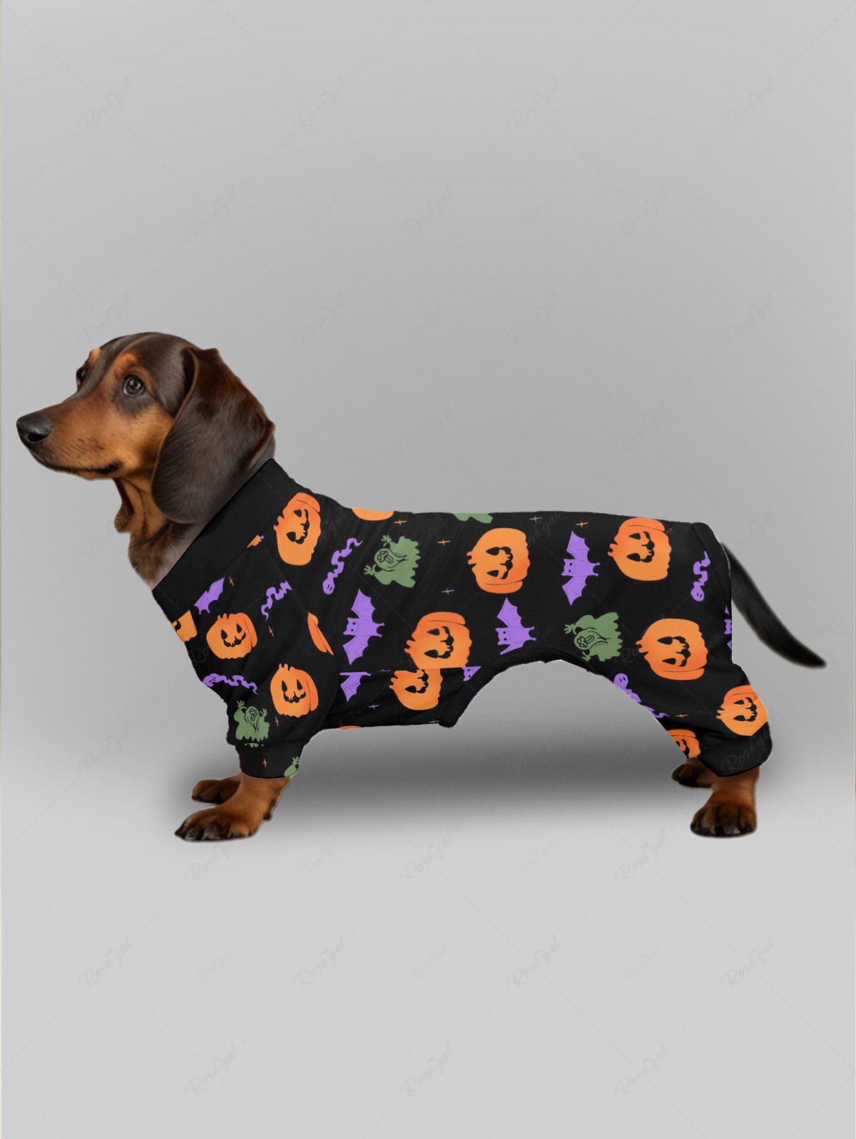 Halloween Pumpkin Ghost Bat Print Pajama and Wide Leg Pants Dog and Owner Matching Outfits