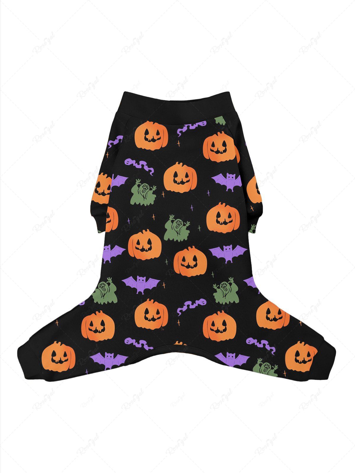 Halloween Pumpkin Ghost Bat Print Pajama and Wide Leg Pants Dog and Owner Matching Outfits