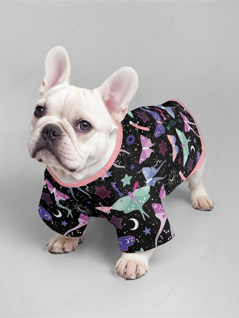 Colorful Butterfly Sun Moon Stars Galaxy Printed T-shirt Pants Dog And Owner Matching Outfits