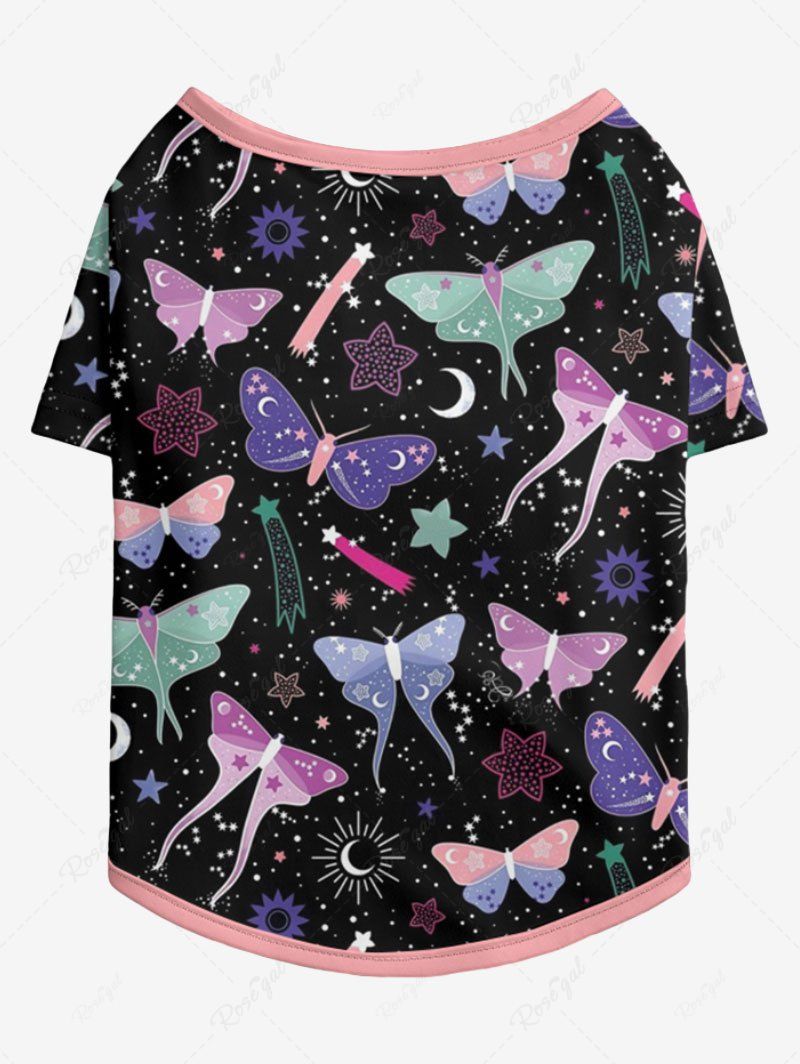 Colorful Butterfly Sun Moon Stars Galaxy Printed T-shirt Pants Dog And Owner Matching Outfits