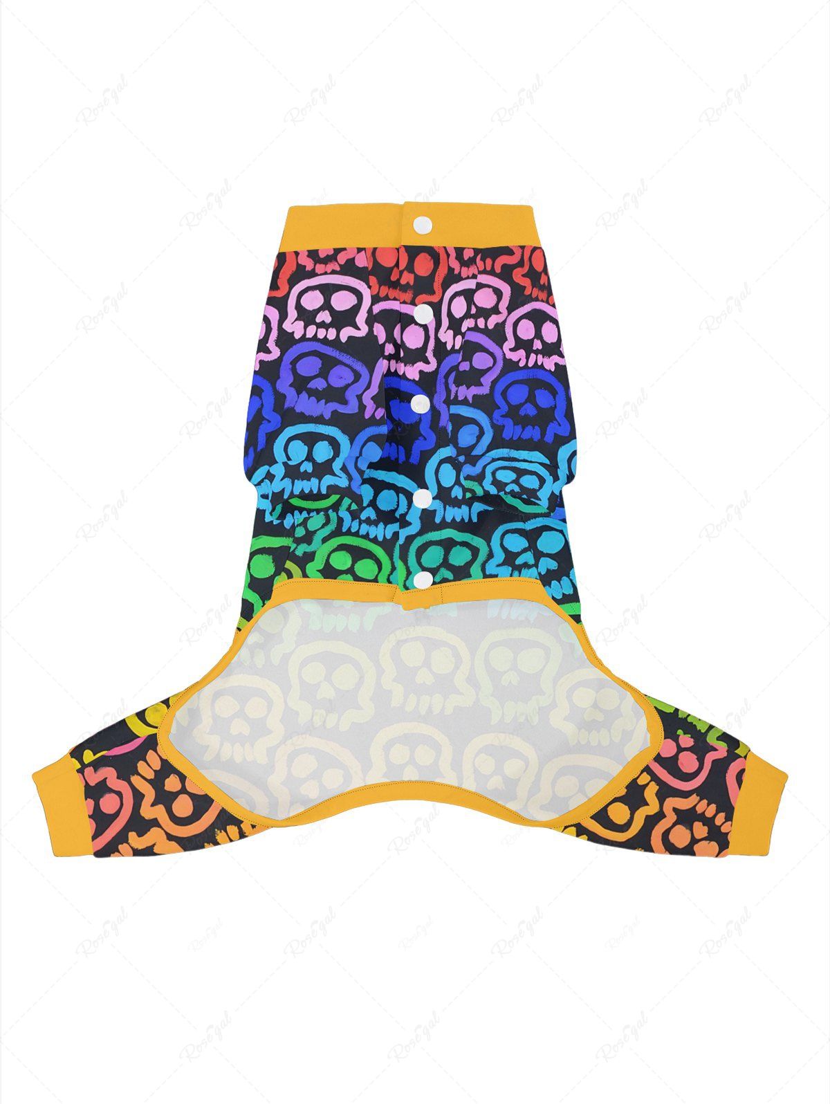 Colorful Ombre Skull Printed Halloween Pajama Dog And Owner Matching Outfits