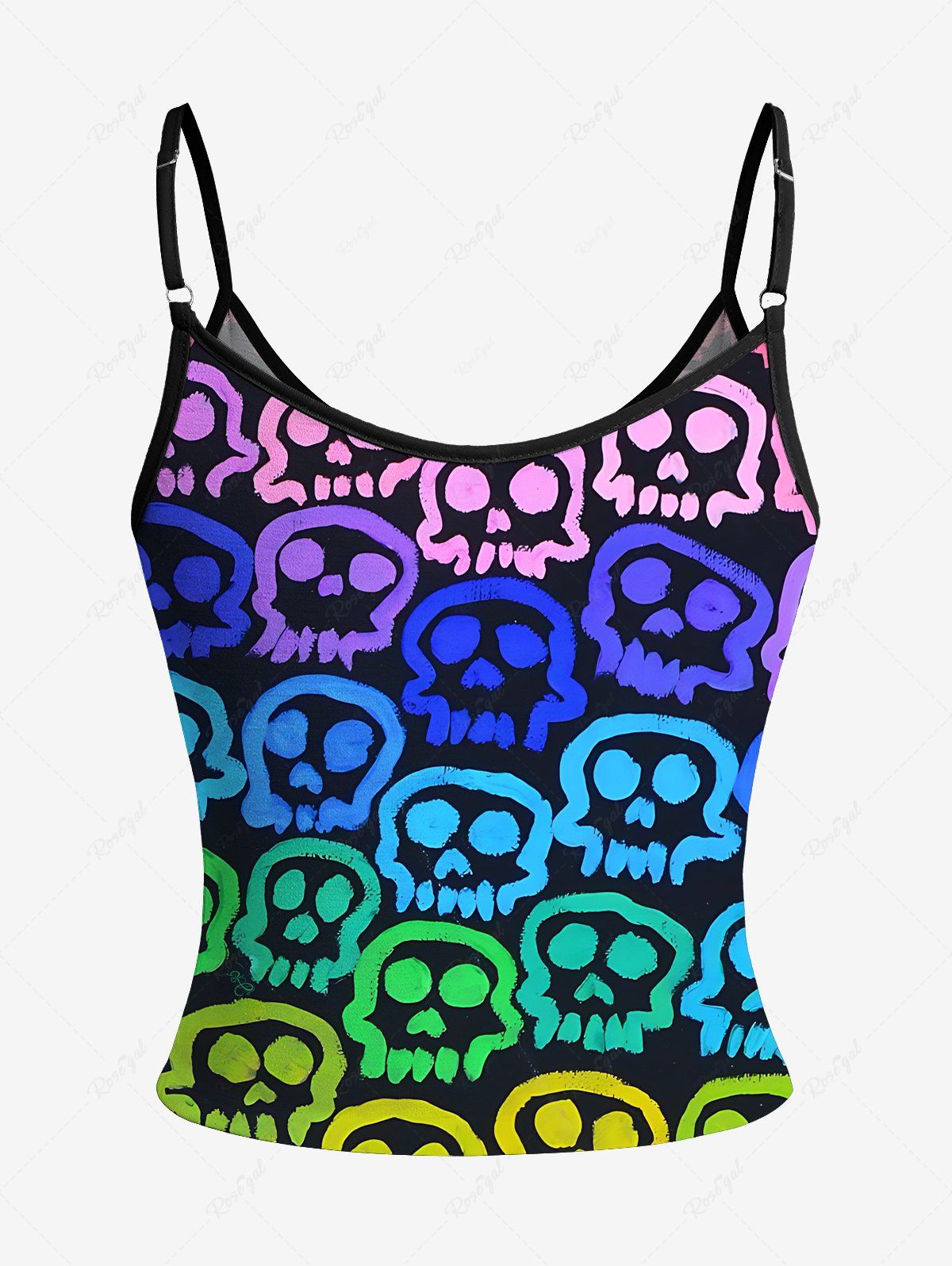 Colorful Ombre Skull Printed Halloween Pajama Dog And Owner Matching Outfits