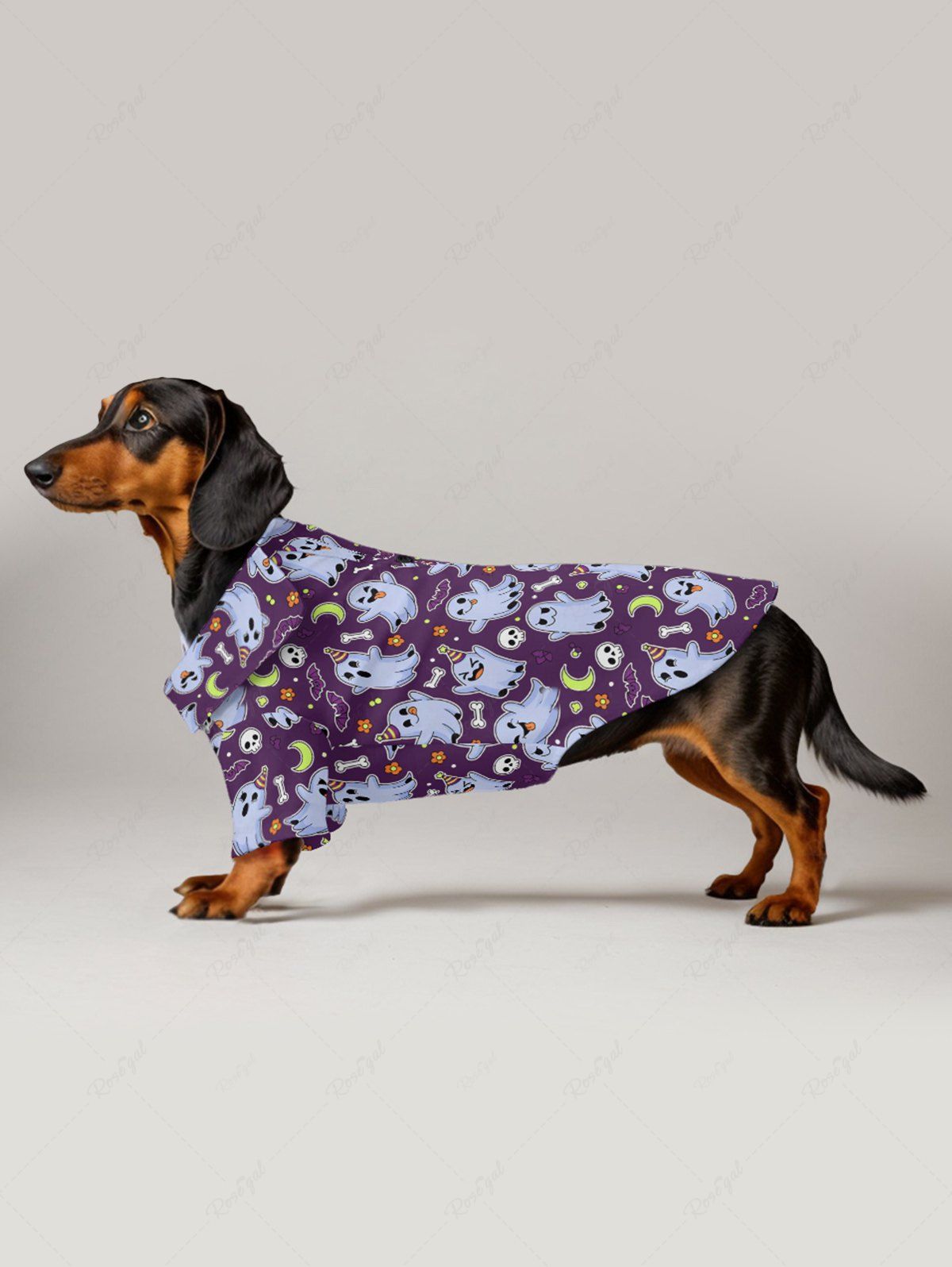 Skull Ghost Bat Moon Flower Printed Halloween Shirt Dog And Owner Matching Outfits