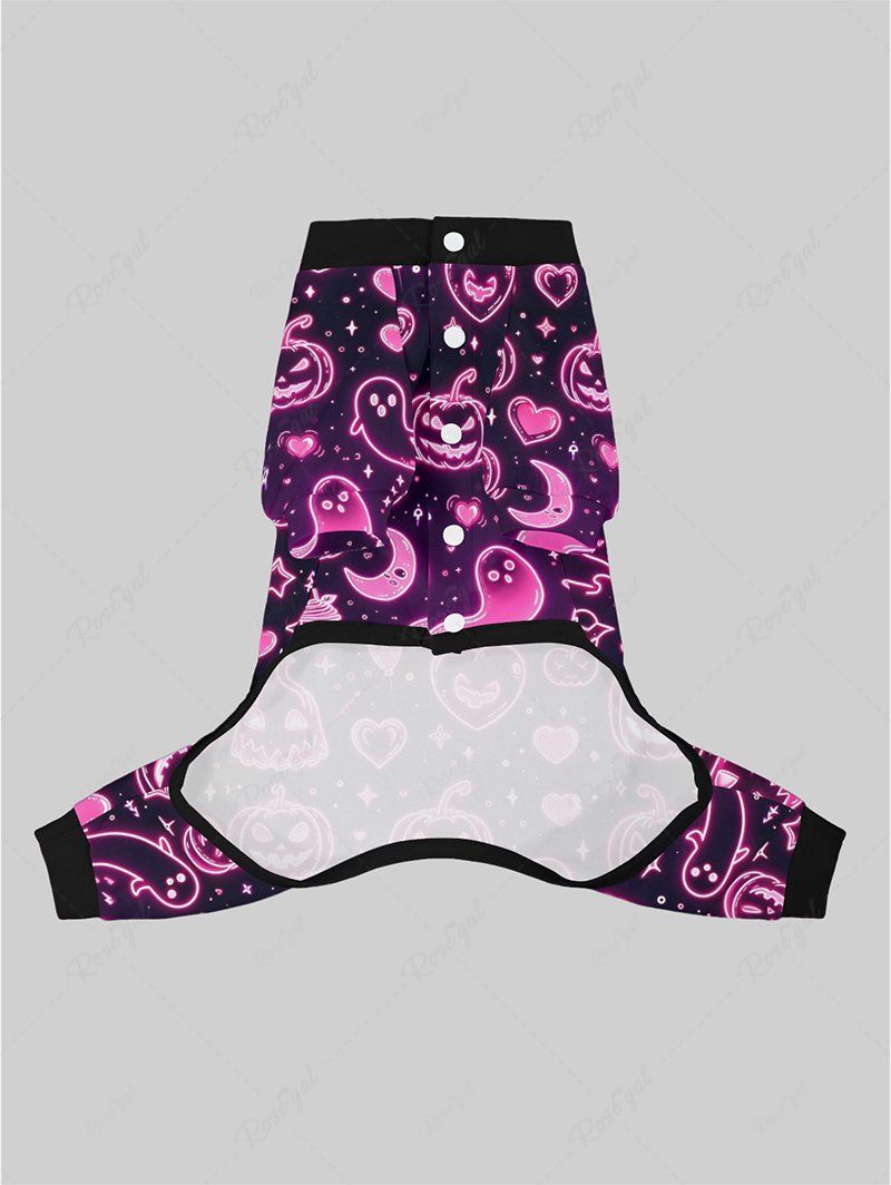 Halloween Pumpkin Ghost Moon Star Heart Print Pajamas Dog and Owner Matching Outfits