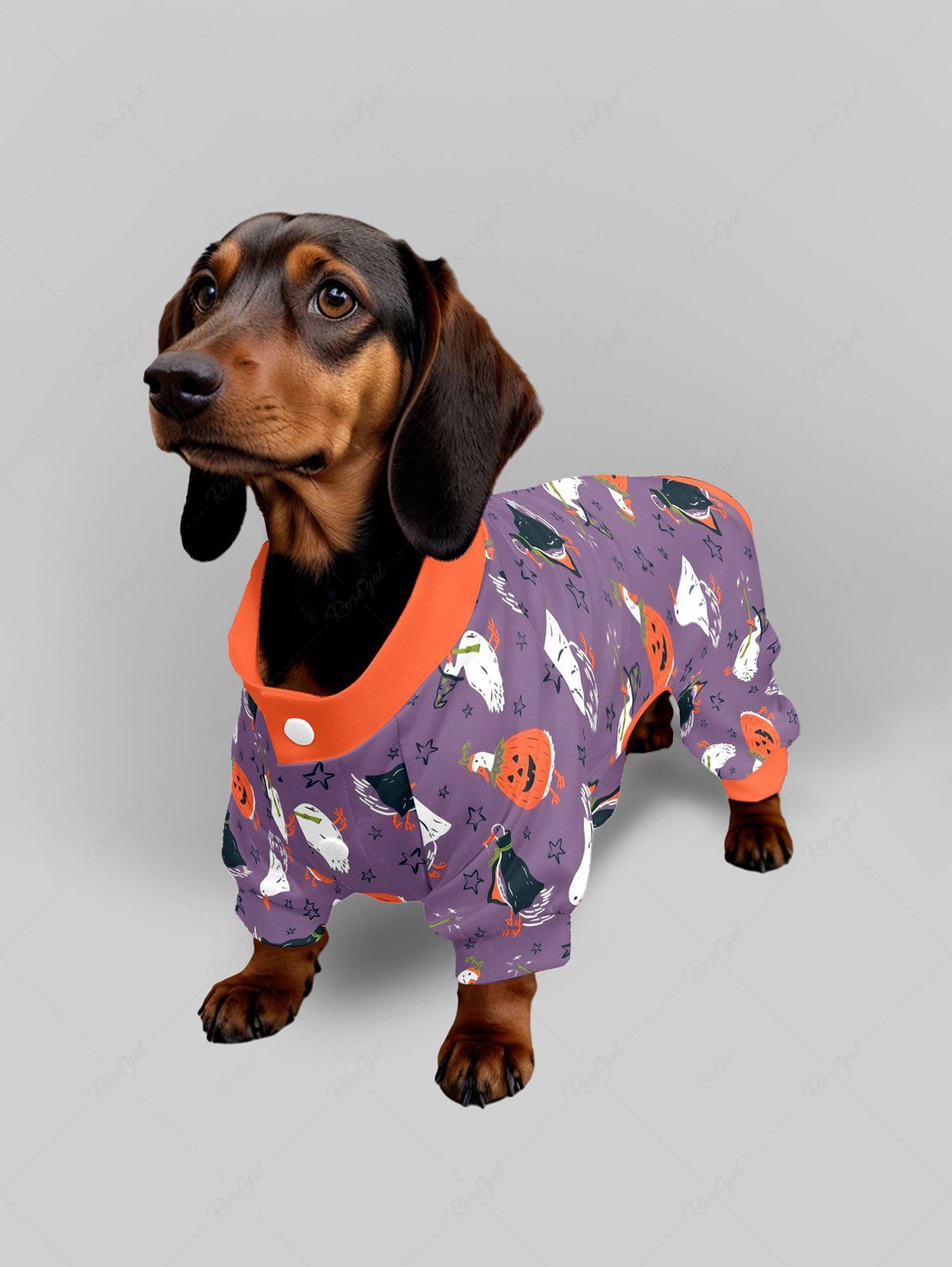 Pumpkin Wizard Duck Stars Printed Halloween Pajama Dog And Owner Matching Outfits