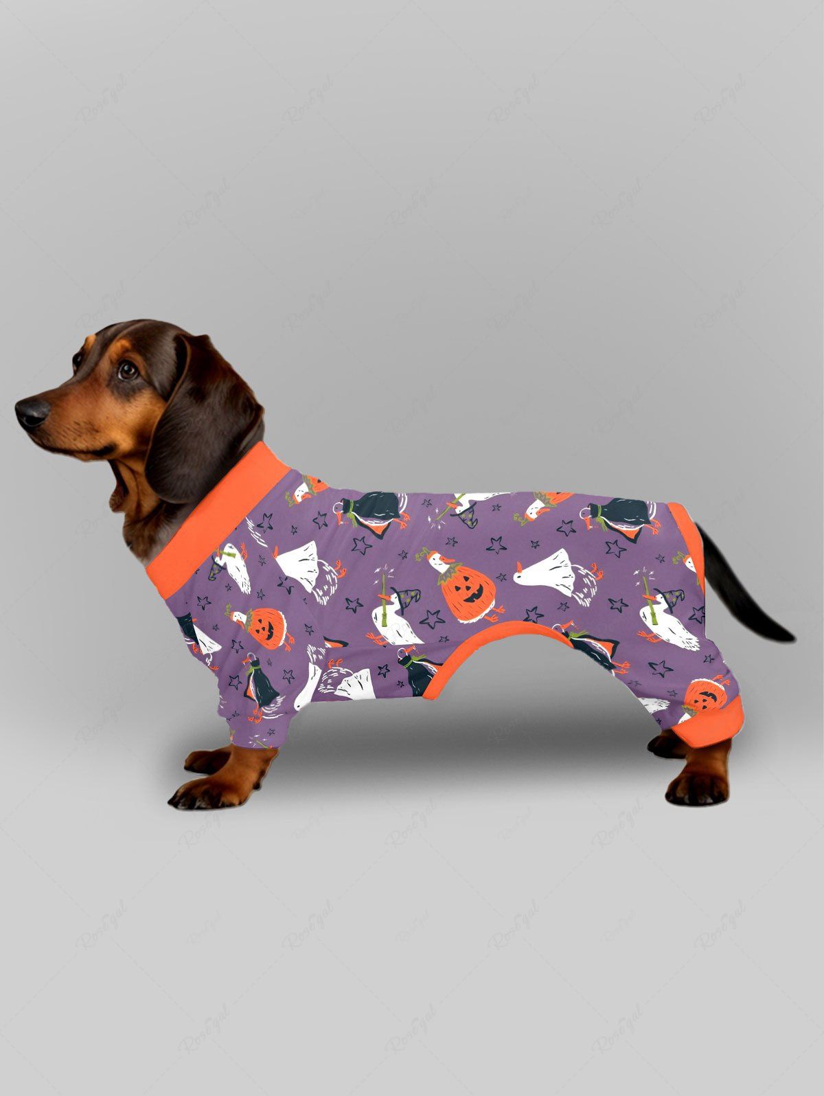 Pumpkin Wizard Duck Stars Printed Halloween Pajama Dog And Owner Matching Outfits