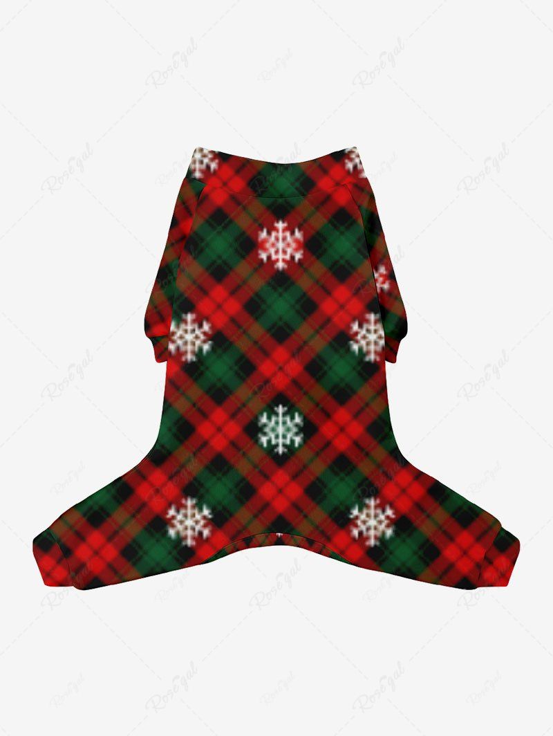 Pet's Christmas Plaid Snowflake Print Pajama