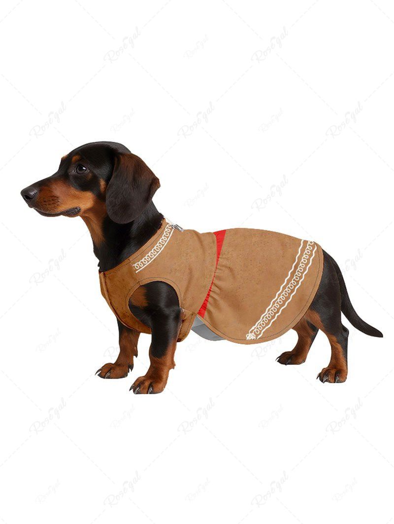 Pet's Christmas Gingerbread Candy Heart Print Dress