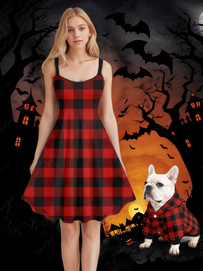 Geometric Plaid Print Dog and Owner Matching Outfits