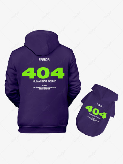 Number Letters Printed Hoodies Dog and Owner Matching Outfits