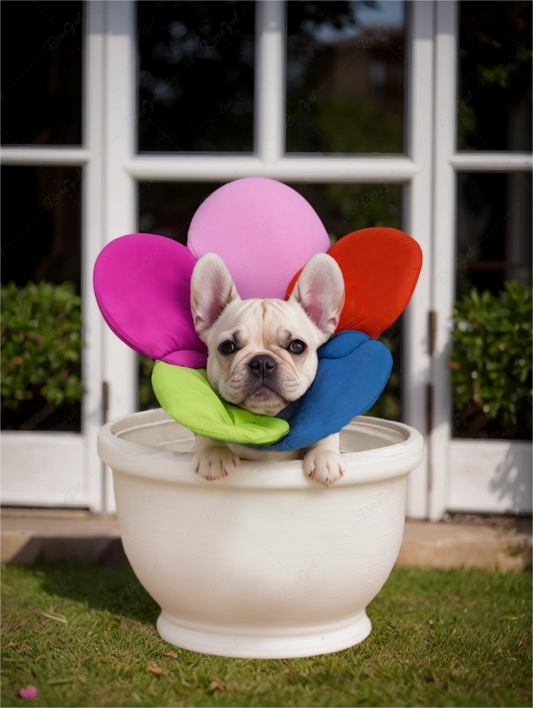 Pet's Rainbow Color Flower Shaped Recovery Elizabethan Collar