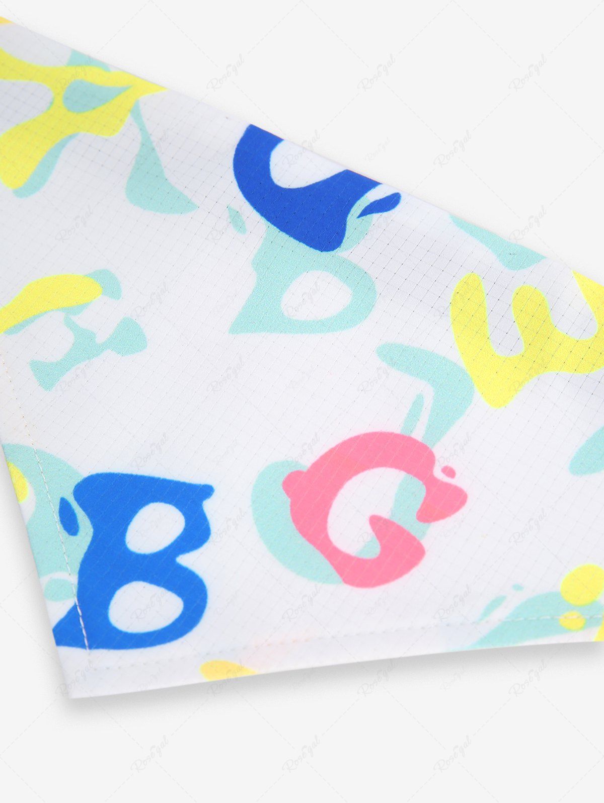 Pet's Colorful Letters Printed Push Buckle Reflective Waterproof Bandana Bib