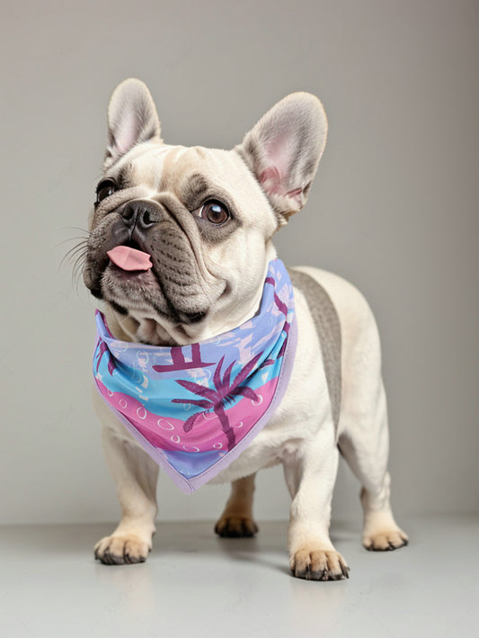 Pet's Coconut Tree Bubble Colorblock Printed Hawaii Bandana