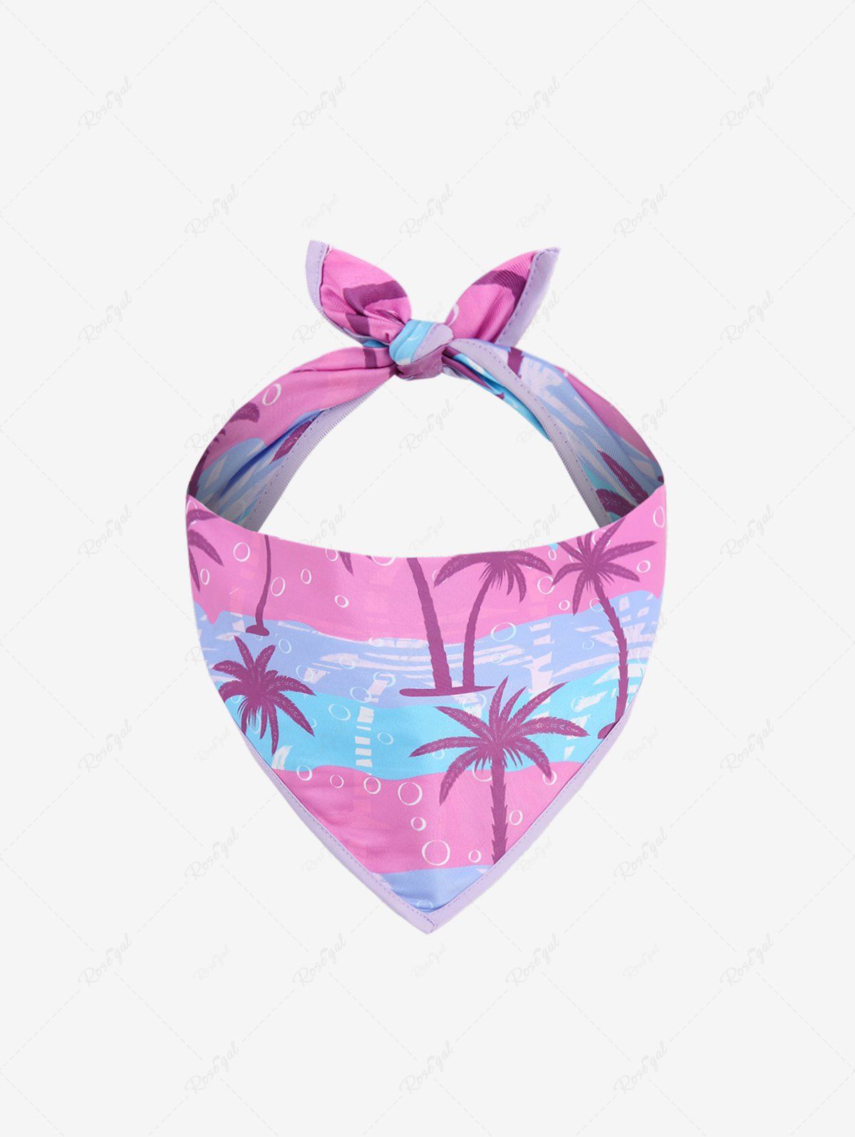 Pet's Coconut Tree Bubble Colorblock Printed Hawaii Bandana