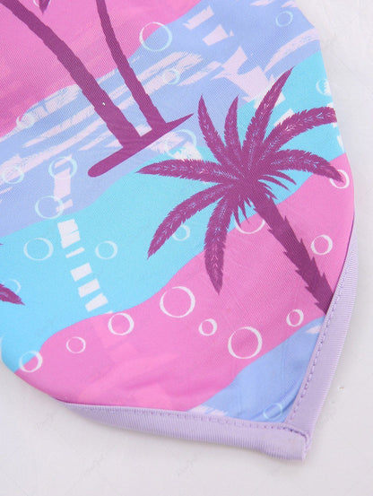 Pet's Coconut Tree Bubble Colorblock Printed Hawaii Bandana