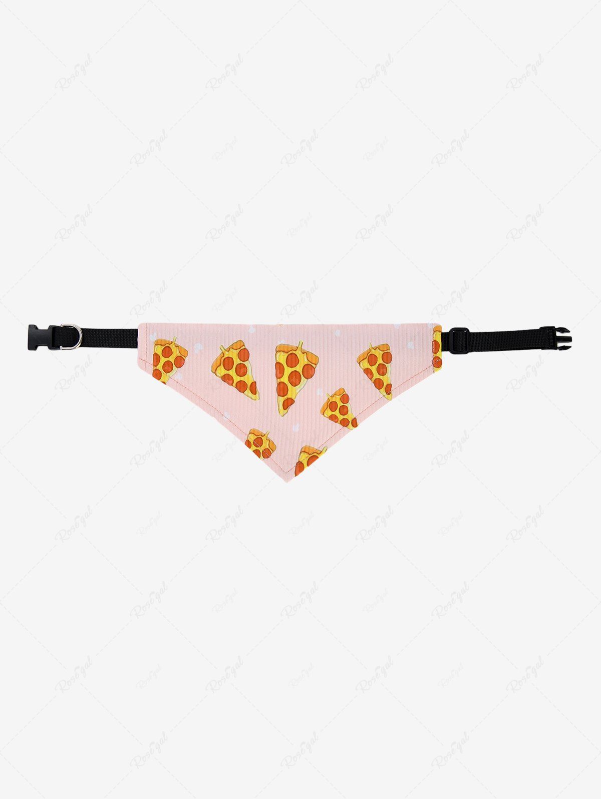 Pet's Pizza Printed Ribbed Push Buckle Waterproof Bandana Bibs