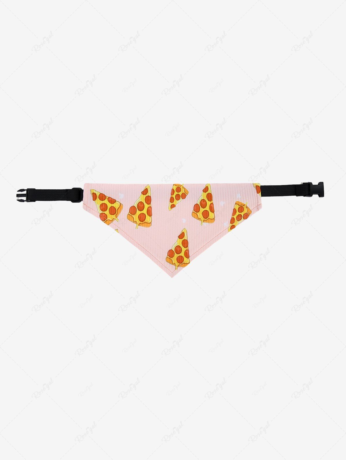 Pet's Pizza Printed Ribbed Push Buckle Waterproof Bandana Bibs