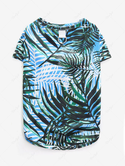 Pet's Tropical Leaf Printed Hawaii T-shirt