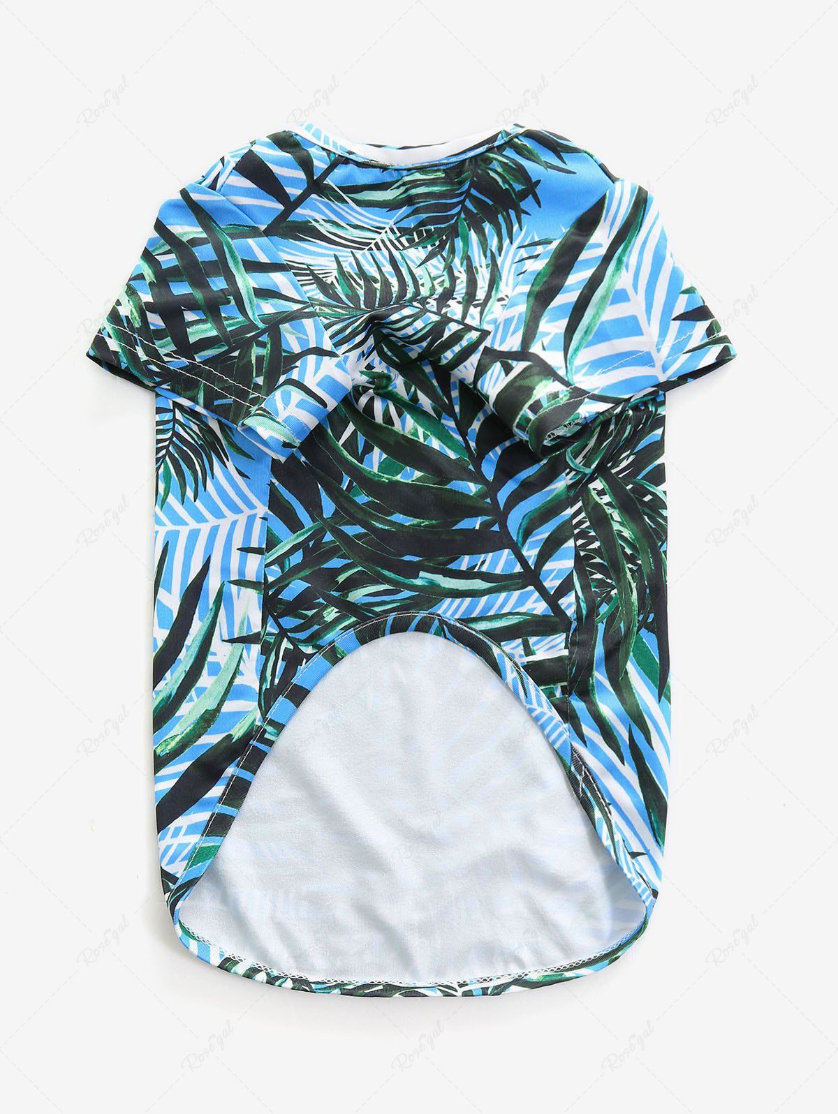 Pet's Tropical Leaf Printed Hawaii T-shirt