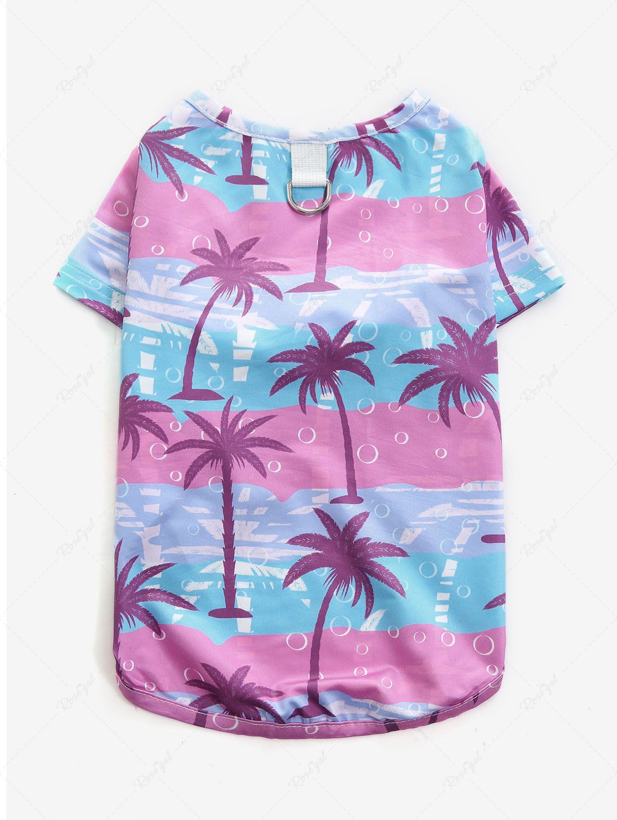 Pet's Tropical Coconut Tree Bubble Colorblock Printed Hawaii T-shirt