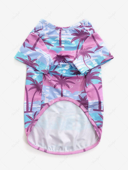 Pet's Tropical Coconut Tree Bubble Colorblock Printed Hawaii T-shirt