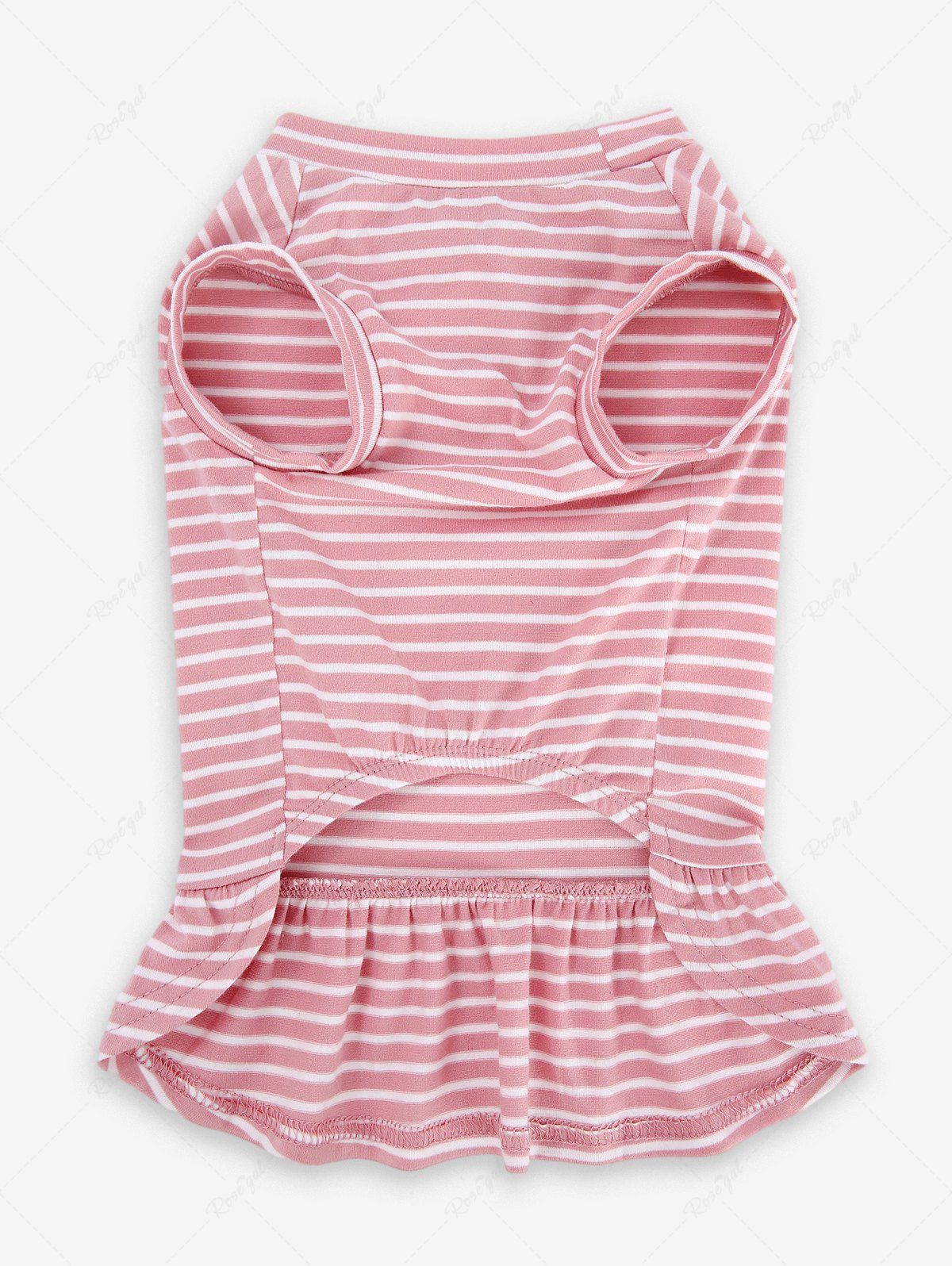 Pet's Striped Printed Smile Stickers Ruffles Top