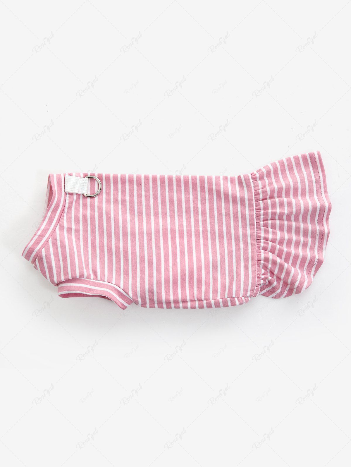 Pet's Striped Printed Smile Stickers Ruffles Top