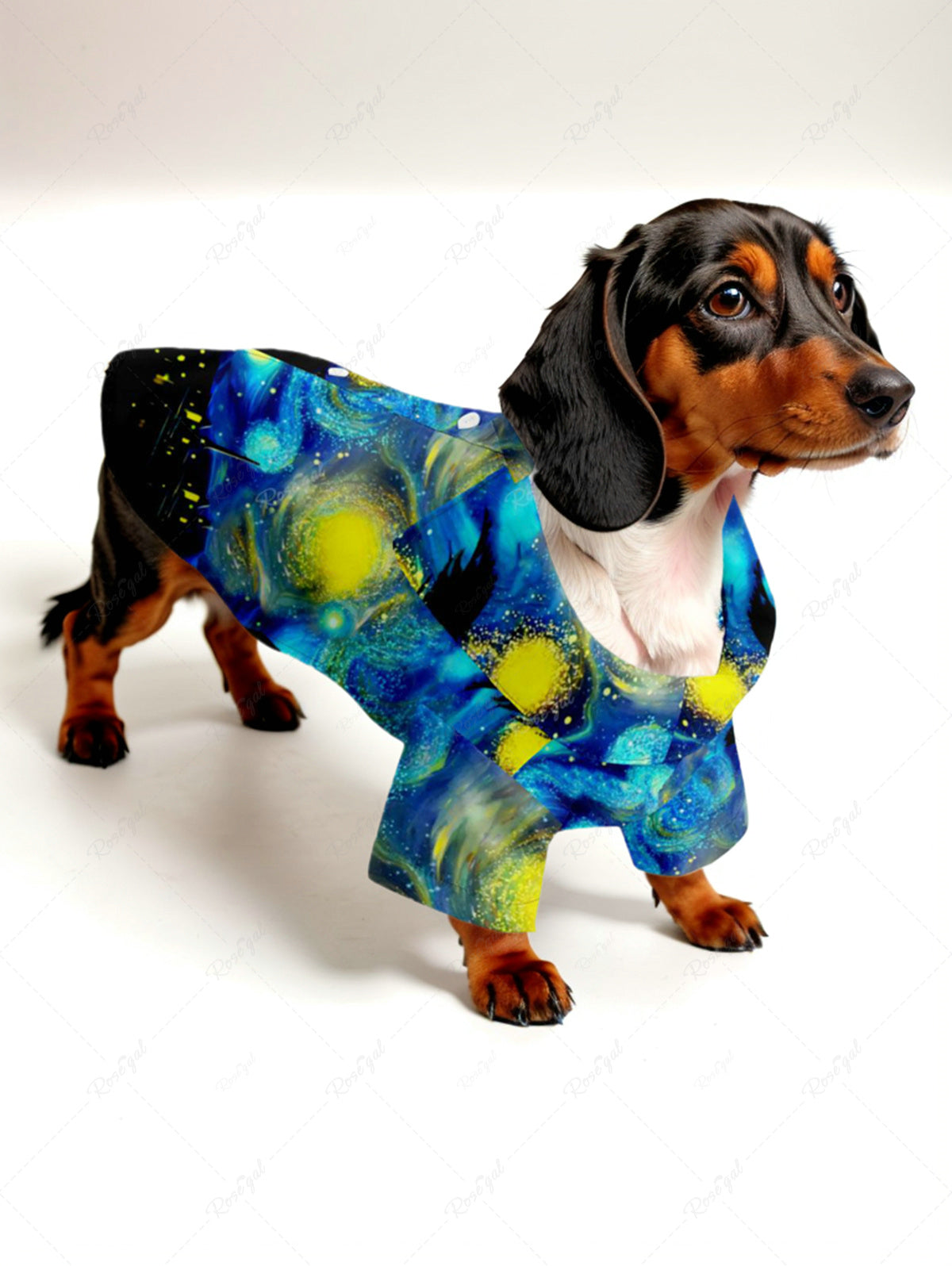 Pet's Spiral Galaxy Painting Printed Hawaii Button Shirt