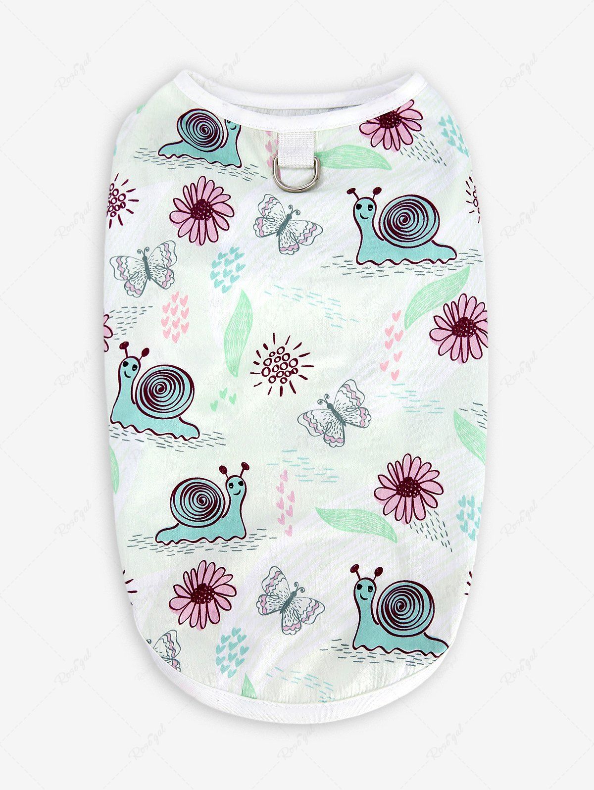 Pet's Snails Butterfly Flowers Printed Hawaii Top