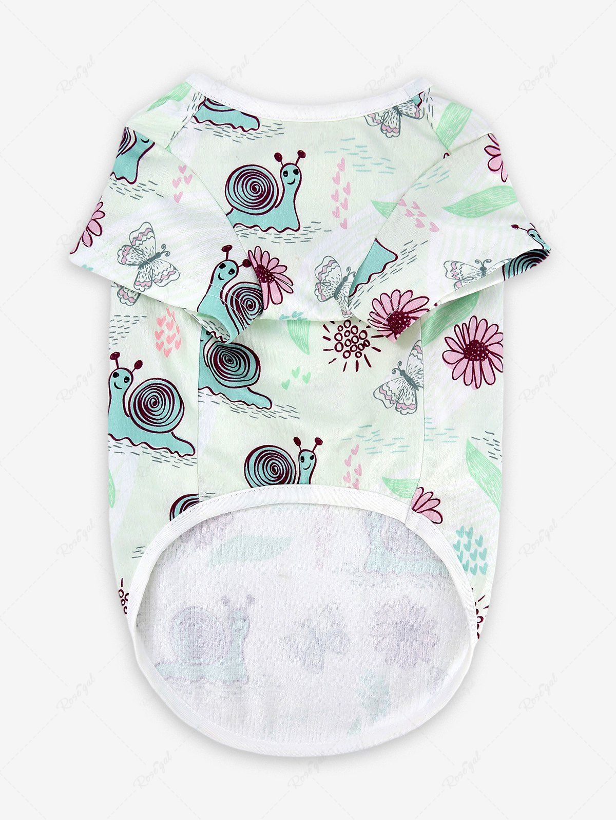 Pet's Snails Butterfly Flowers Printed Hawaii Top