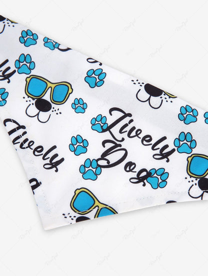 Pet's Letters Sunglasses Dog Claw Printed Push Buckle Bibs Bandana