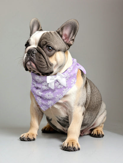 Pet's Floral Jacquard Bowknot Bandana Bibs