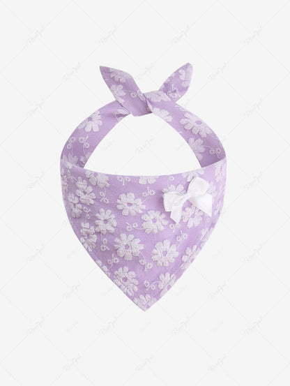 Pet's Floral Jacquard Bowknot Bandana Bibs