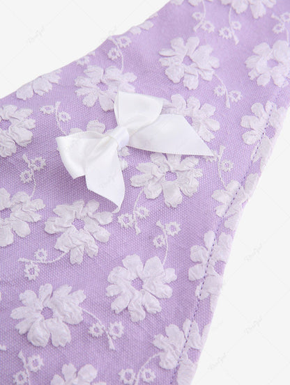 Pet's Floral Jacquard Bowknot Bandana Bibs