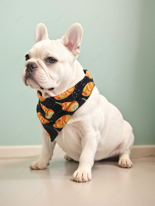 Pet's Hot Dog Printed Pointelle Hollow Out Bandana Bibs