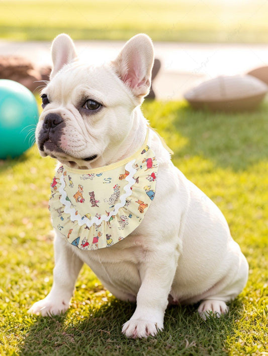 Pet's Dogs Snake Printed Ruffles 100% Cutton Bibs Bandana