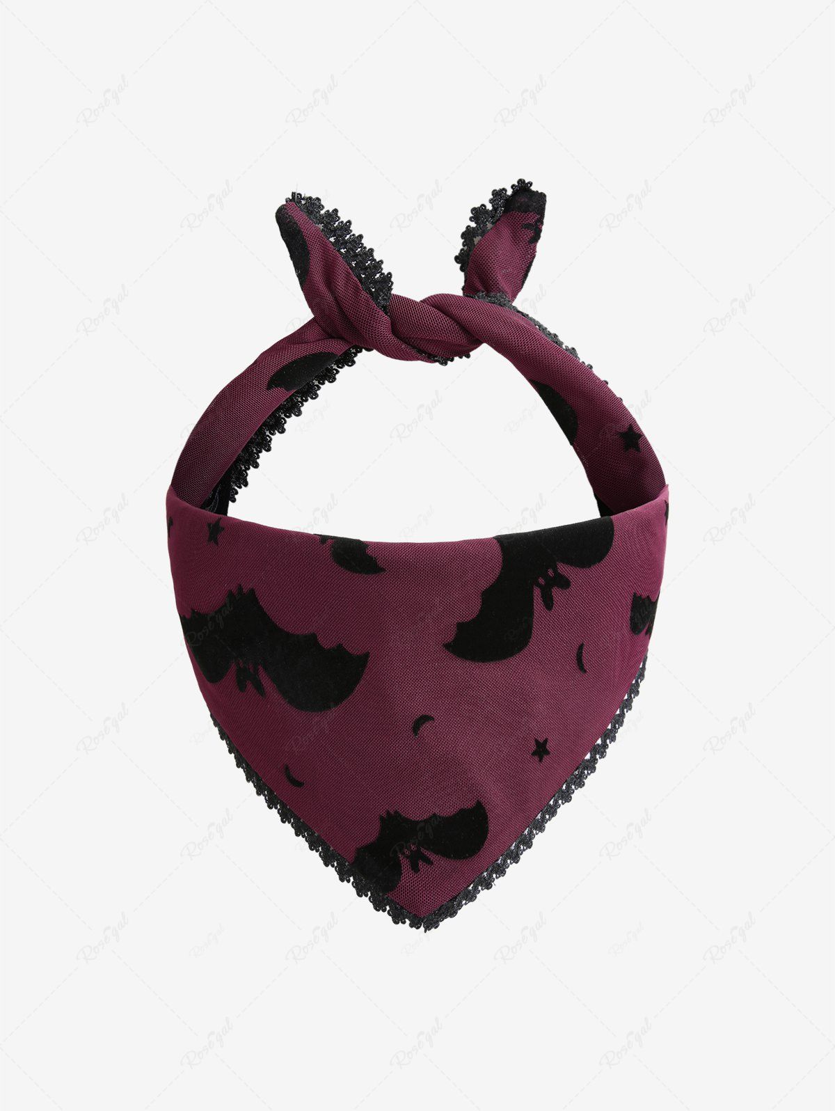 Pet's Bat Star Moon Flocking Floral Double Sides Bibs Bandana