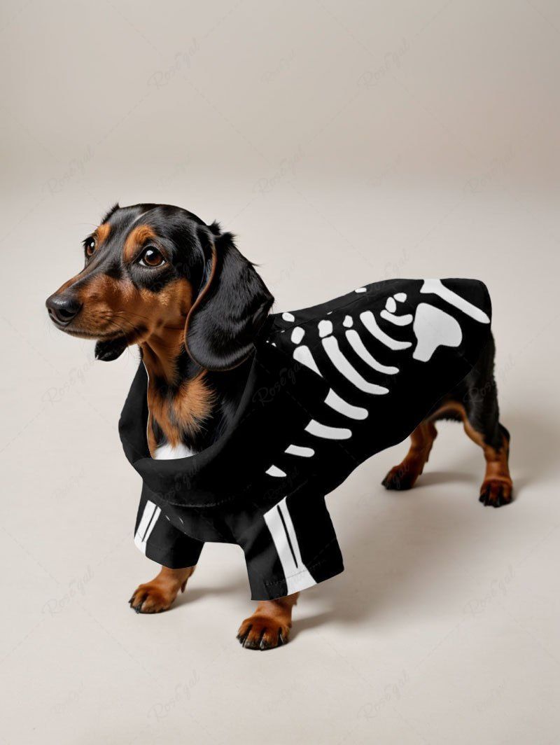 Pet's Halloween Skeleton Printed Shirt