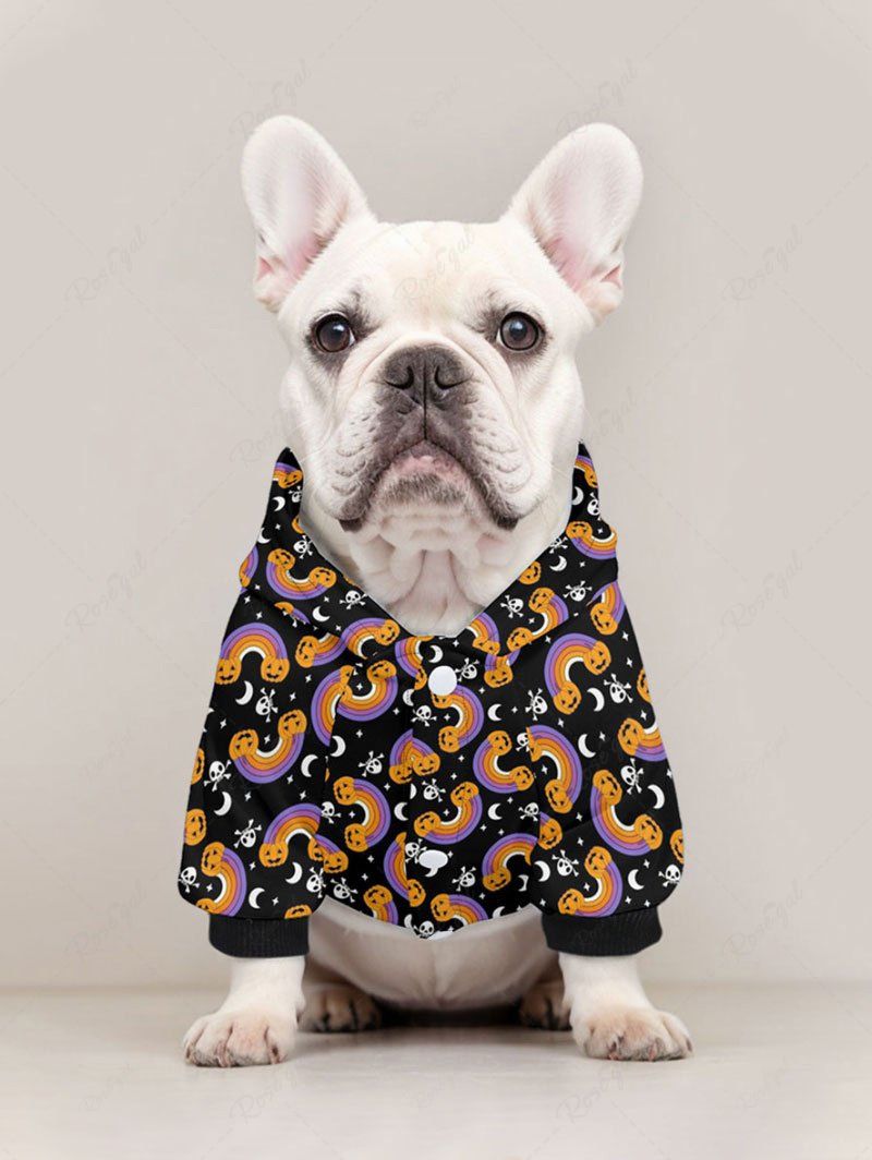 Halloween Costume Pumpkin Rainbow Star Moon Skulls Print Dog And Owner Matching Outfits